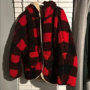 Cozy Red and Black Checkered Fleece
